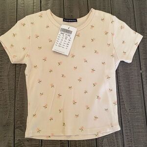 NWT RARE Brandy Melville Floral Rose Tee